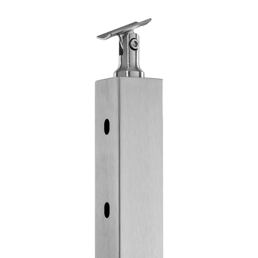 VEVOR Cable Railing Post 36x2x2in/91.4x5.1x5.1 cm Horizontal Hole Deck Railing Post Silver 1Pack