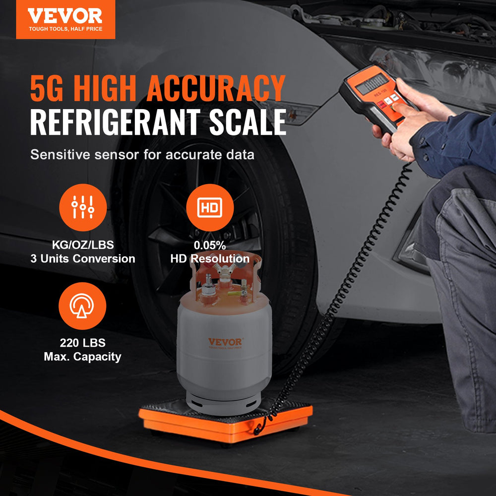 VEVOR Electronic Digital Refrigerant Charging Freon Weight Scale 99.8 kg for HVAC