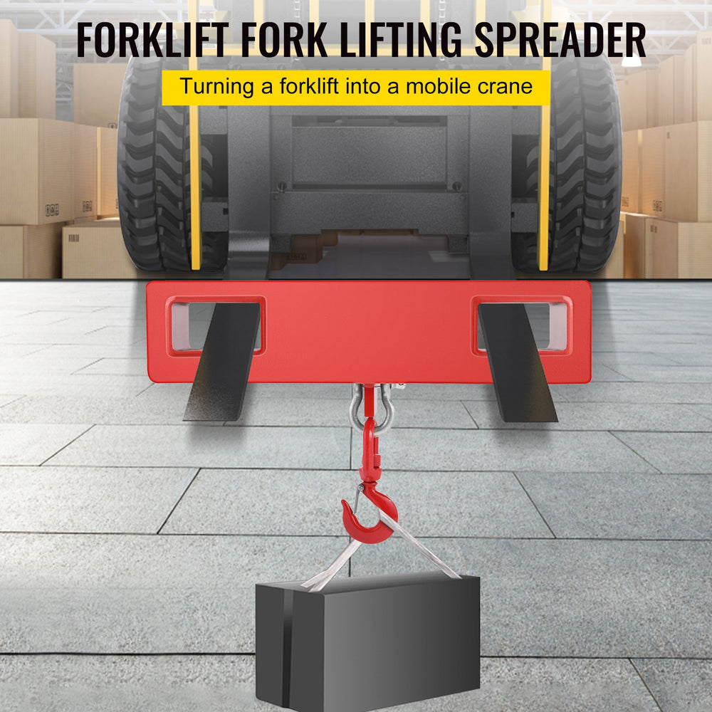 VEVOR 2 Ton Forklift Lifting Hook 4000 LBS/2000KG Capacity Lift Truck Fork Hoist Swivel Hook Mobile Crane Forklift Attachments