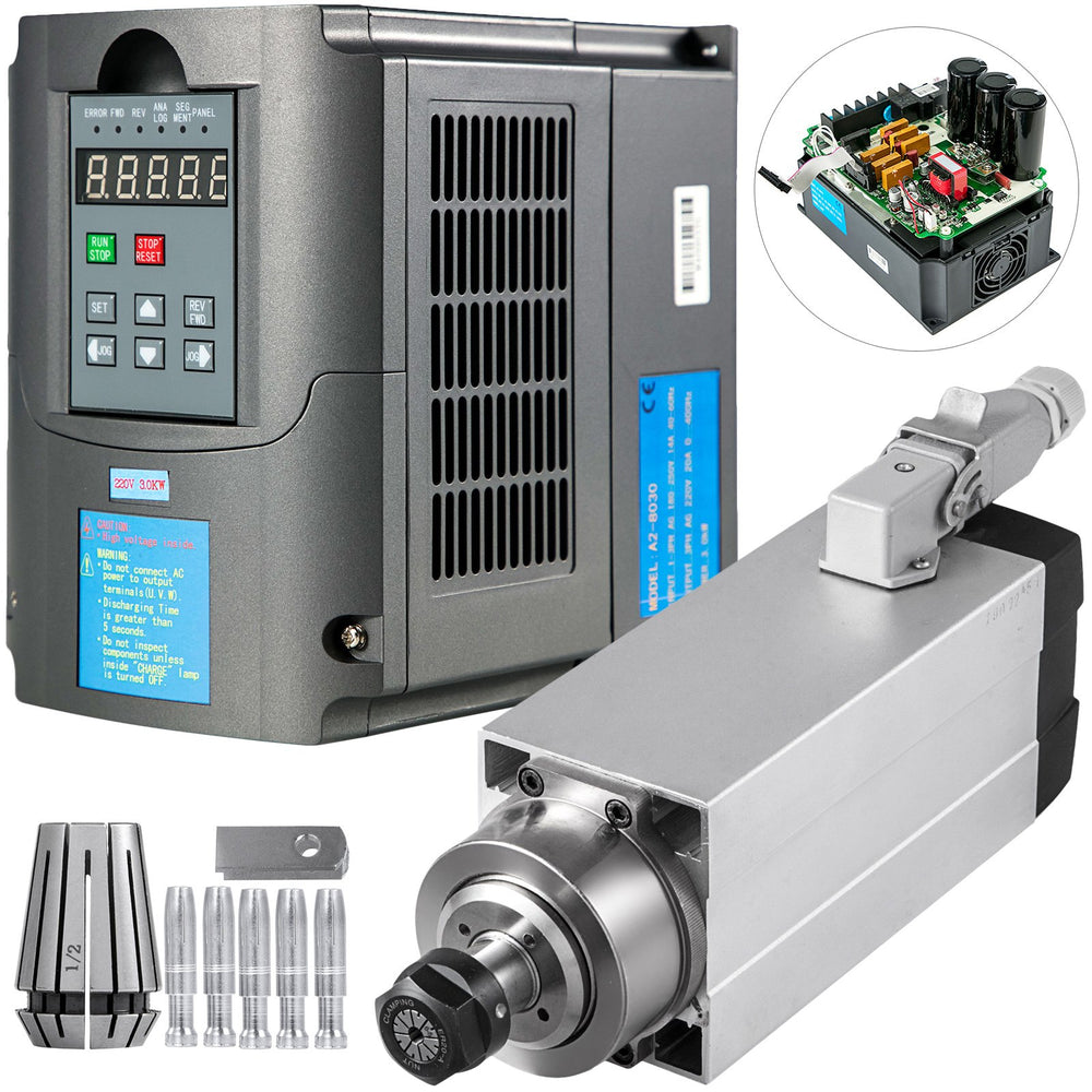 VEVOR 3.0KW Air-cooling Spindle Motor with 3KW 4HP Variable Frequency Drive Inverter VFD Spindle Motor Kit