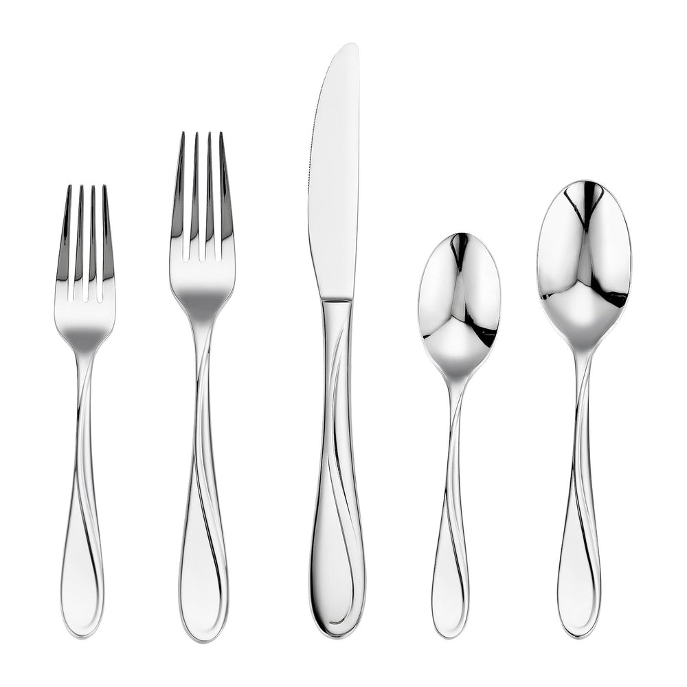 VEVOR 45-Piece Silverware Set, Food-Grade Stainless Steel Flatware Utensils, Mirror Finished Cutlery Set, Dishwasher Safe Eating Tableware for Kitchen Home, Service for 8, Include Knife Fork Spoon