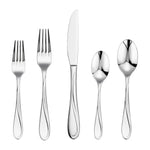 VEVOR 45-Piece Silverware Set, Food-Grade Stainless Steel Flatware Utensils, Mirror Finished Cutlery Set, Dishwasher Safe Eating Tableware for Kitchen Home, Service for 8, Include Knife Fork Spoon