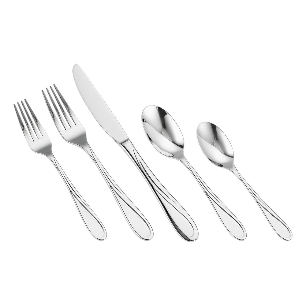 VEVOR 45-Piece Silverware Set, Food-Grade Stainless Steel Flatware Utensils, Mirror Finished Cutlery Set, Dishwasher Safe Eating Tableware for Kitchen Home, Service for 8, Include Knife Fork Spoon