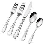 VEVOR 45-Piece Silverware Set, Food-Grade Stainless Steel Flatware Utensils, Mirror Finished Cutlery Set, Dishwasher Safe Eating Tableware for Kitchen Home, Service for 8, Include Knife Fork Spoon