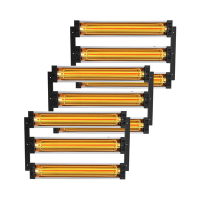 VEVOR 3x Paint Dryer Radiator Infrared Heater Infrared Lamp 3kW