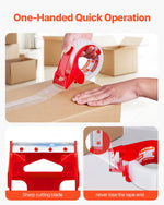 VEVOR Clear Packing Tape, 3 inches Core, 6 Rolls 1.88 Inches x 65 Yards Packing Tape with Dispenser, 2.7 Mil Heavy Duty Packaging Tape Designed for Moving, Storage and Packing, Shipping and Mailing