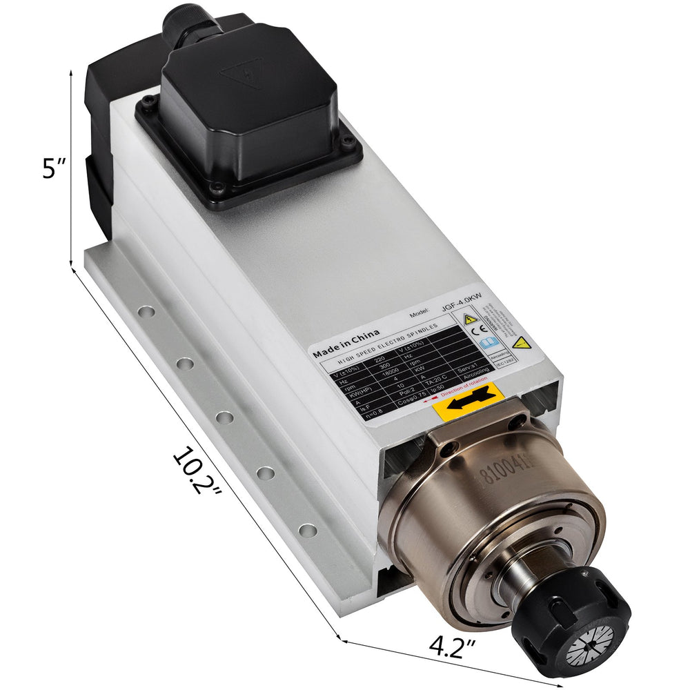 VEVOR 4KW ER25 Air Cooled Spindle Motor with 4KW Variable Frequency Drive Inverter VFD Spindle Motor Kit