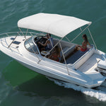 VEVOR 4 Bow Boat Bimini Tops, 600D Polyester Canopy, Waterproof & Sun Protection Boat Awning Canopy with Storage Bag, Bimini Top Replacement, 96"Lx(97"-103")W, Light Grey (Support Frame Not Included)