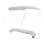 VEVOR 4 Bow Boat Bimini Tops, 600D Polyester Canopy, Waterproof & Sun Protection Boat Awning Canopy with Storage Bag, Bimini Top Replacement, 96"Lx(97"-103")W, Light Grey (Support Frame Not Included)