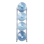 VEVOR 4 Tiers Water Jug Holder, 5 Gallon Water Bottle Holder, Single Row Water Bottle Rack for 4 Bottles, Heavy Duty Water Jug Rack for Kitchen, Office, Living Room, Silver