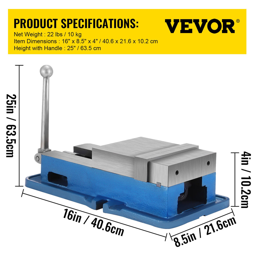 VEVOR 15.2 cm Powerful Precise Clamping Vice, 26.9 kg Vice Machine Vice Precision Vice Accessory Set, 4.4 cm Jaw Precise Clamping Lock Table Vice