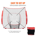 VEVOR 7x7 ft Baseball Softball Practice Net, Portable Baseball Training Net for Hitting Batting Catching Pitching, Backstop Baseball Equipment Training Aids with Strike Zone (Net Only)