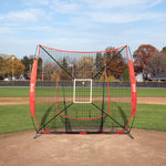 VEVOR 7x7 ft Baseball Softball Practice Net, Portable Baseball Training Net for Hitting Batting Catching Pitching, Backstop Baseball Equipment Training Aids with Strike Zone (Net Only)