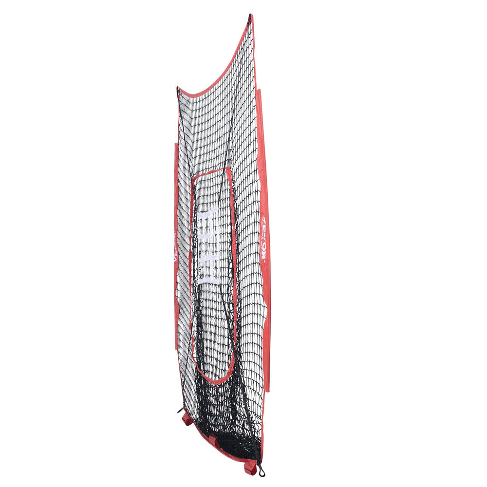 VEVOR 7x7 ft Baseball Softball Practice Net, Portable Baseball Training Net for Hitting Batting Catching Pitching, Backstop Baseball Equipment Training Aids with Strike Zone (Net Only)