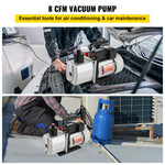 VEVOR 483 L/min(8 CFM) Two-Stage Rotary Vane Professional Vacuum Pump 15 Micron 559W(3/4 HP)