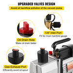VEVOR 483 L/min(8 CFM) Two-Stage Rotary Vane Professional Vacuum Pump 15 Micron 559W(3/4 HP)