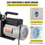 VEVOR 483 L/min(8 CFM) Two-Stage Rotary Vane Professional Vacuum Pump 15 Micron 559W(3/4 HP)