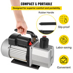 VEVOR 483 L/min(8 CFM) Two-Stage Rotary Vane Professional Vacuum Pump 15 Micron 559W(3/4 HP)