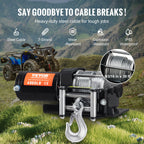 VEVOR Electric Winch ATV UTV 1814.4 kg Steel Cable IP55 Waterproof Remote Control