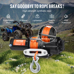 VEVOR Electric Winch ATV UTV 2041.2 kg Synthetic Rope Waterproof Remote Control