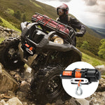 VEVOR Electric Winch ATV UTV 2041.2 kg Synthetic Rope Waterproof Remote Control