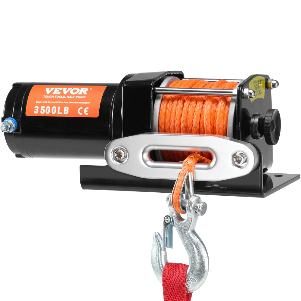 VEVOR Electric Winch ATV UTV 1587.6 kg Synthetic Rope Waterproof Wired Control