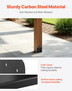 VEVOR 8x8 Post Base 2 Pcs, Inner Size 7.9x7.5 inch / 200x190 mm Post Brackets, Heavy Duty Carbon Steel Decking Posts, Wood Posts Brackets for Pavilion Deck Railing Support Deck Base Plate, Black