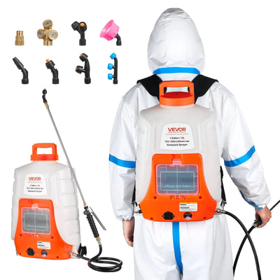 VEVOR Battery Powered Backpack Sprayer 15.1 L Tank 0-90 PSI Adjustable Pressure