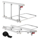 VEVOR Foldable Bed Rail for Elderly, 70 cm Bedside Assist Rail with Fixing Strap, Adjustable Height Pipe Bedside Cane, High-Strength Metal Senior Bed Bar, Hand Guard Grab Fits King, Queen, Full, Twin