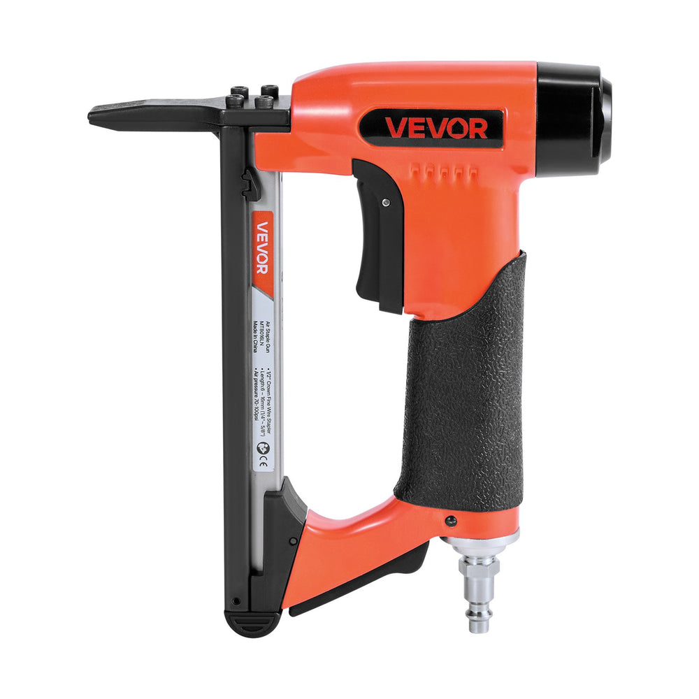 VEVOR Pneumatic Staple Gun, 21 Gauge Long-Nose Upholstery Stapler for 80 Series Fine Wire Staples 12.8mm Crown 6mm-16mm Length, Max 150PCS Loading Air Staple Gun for Upholstering, Woodworking, DIY