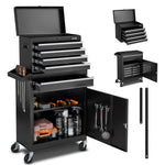VEVOR Rolling Tool Chest, 2-in-1 Design, 5 Drawers Tool Cabinet Organizer with Detachable Top Metal Toolbox, Lock Bar, Protective Liner, and Tools Rack, Garage Storage Cabinet for Warehouse, Workshop