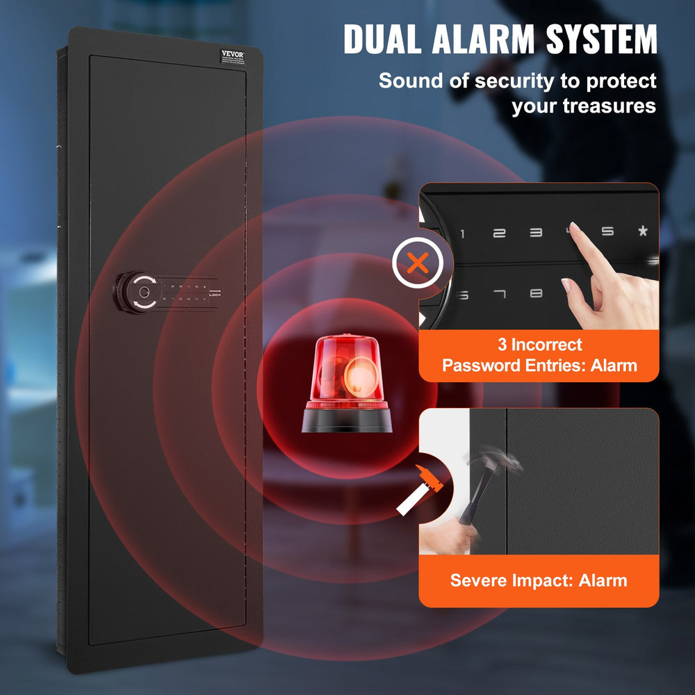 VEVOR 109 cm Tall Wall Gun Safe 4-Tier Hidden Gun Safe with Keypad & Fingerprint