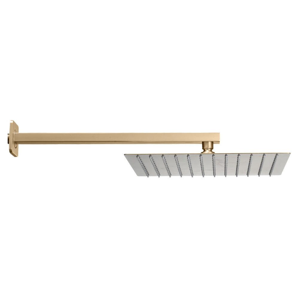 VEVOR Shower Faucet Set, Rainfall Bathroom Shower System with 12-Inch (30.5cm) Square Rain Shower Head and Handheld Spray, Wall Mounted Bath Fixtures with Brass Valve and Trim Kit, Brushed Gold