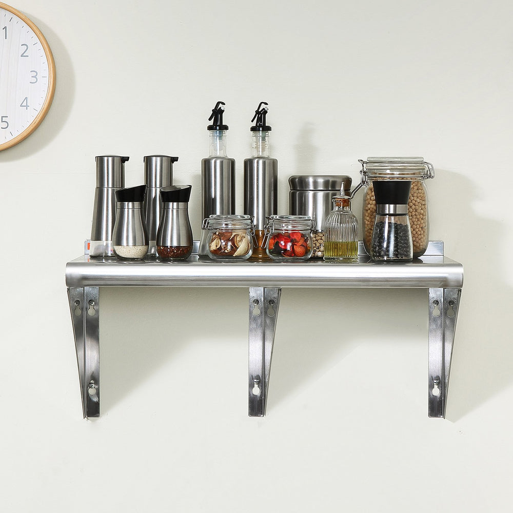VEVOR 72" x 18" Stainless Steel Wall Mounted Shelf Kitchen Restaurant Shelving
