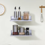 VEVOR 21.8 x 40.6 cm Stainless Steel Shelf, Wall Mounted Floating Shelving with Backsplash, 20 kg Load Capacity Commercial Shelves, Heavy Duty Storage Rack for Restaurant, Kitchen, Bar, Home, and Hotel