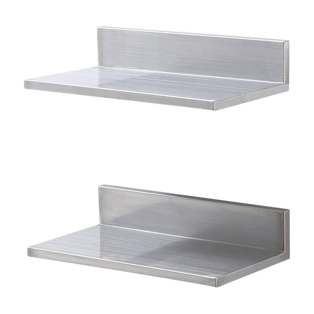 VEVOR 21.8 x 40.6 cm Stainless Steel Shelf, Wall Mounted Floating Shelving with Backsplash, 20 kg Load Capacity Commercial Shelves, Heavy Duty Storage Rack for Restaurant, Kitchen, Bar, Home, and Hotel