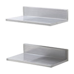 VEVOR 21.8 x 40.6 cm Stainless Steel Shelf, Wall Mounted Floating Shelving with Backsplash, 20 kg Load Capacity Commercial Shelves, Heavy Duty Storage Rack for Restaurant, Kitchen, Bar, Home, and Hotel