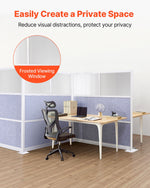 VEVOR Office Divider Privacy Partition, 1-Pack, 1778 x 1778 mm Modular Wall Room Divider, PET Workstation Cubicle Partition with Frosted Windows, Freestanding Privacy Panel for Office Library
