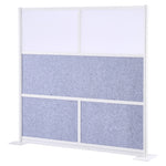 VEVOR Office Divider Privacy Partition, 1-Pack, 1778 x 1778 mm Modular Wall Room Divider, PET Workstation Cubicle Partition with Frosted Windows, Freestanding Privacy Panel for Office Library