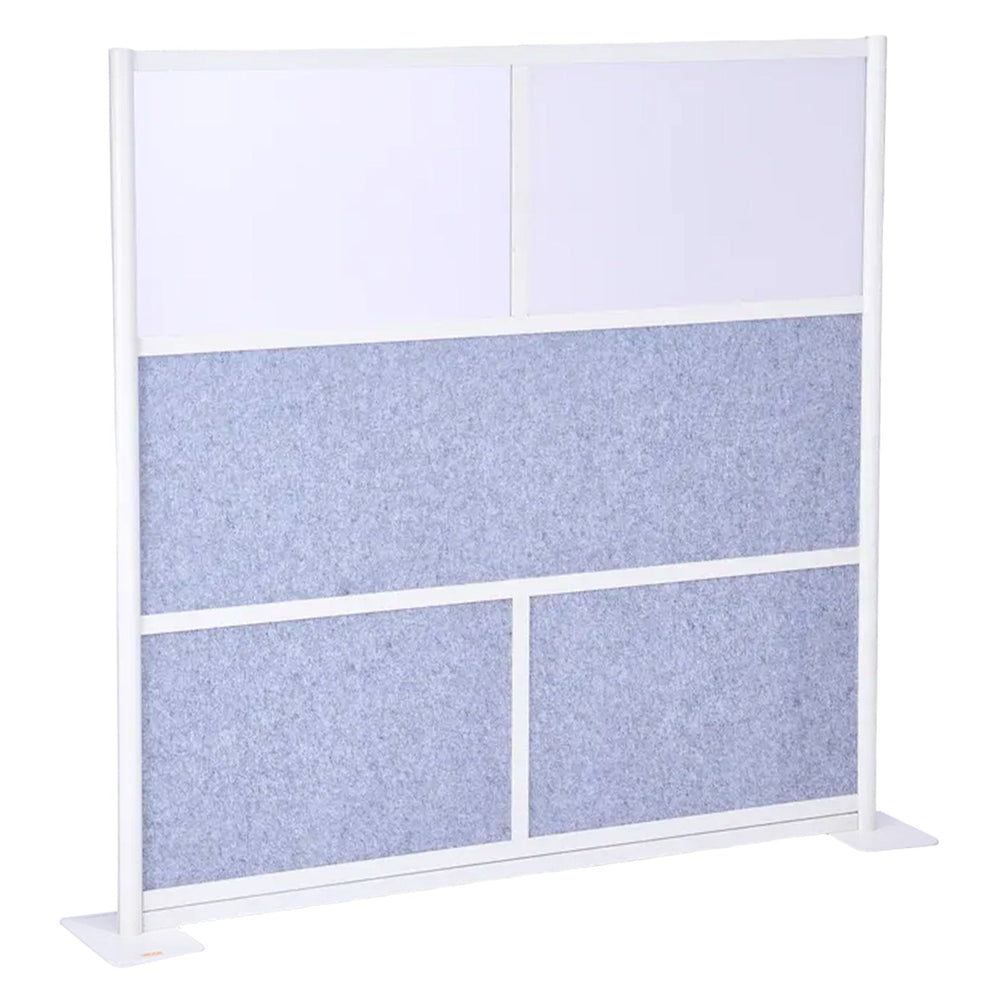 VEVOR Office Divider Privacy Partition, 1-Pack, 1778 x 1778 mm Modular Wall Room Divider, PET Workstation Cubicle Partition with Frosted Windows, Freestanding Privacy Panel for Office Library