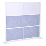 VEVOR Office Divider Privacy Partition, 1-Pack, 1778 x 1778 mm Modular Wall Room Divider, PET Workstation Cubicle Partition with Frosted Windows, Freestanding Privacy Panel for Office Library