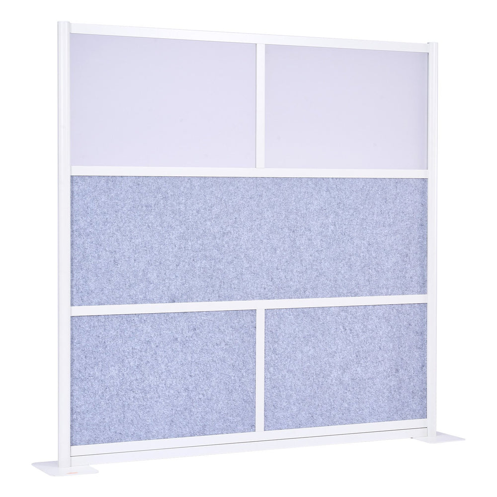 VEVOR Office Divider Privacy Partition, 1-Pack, 1778 x 1778 mm Modular Wall Room Divider, PET Workstation Cubicle Partition with Frosted Windows, Freestanding Privacy Panel for Office Library