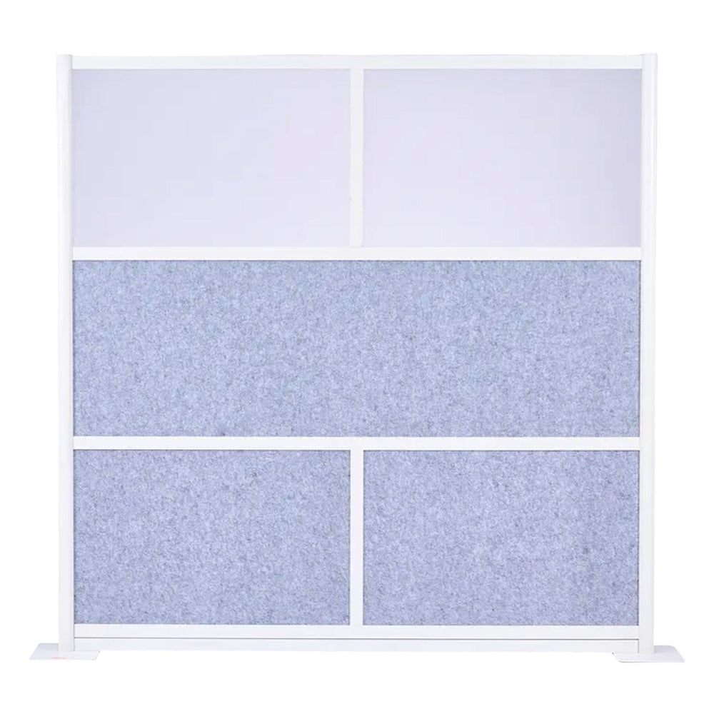 VEVOR Office Divider Privacy Partition, 1-Pack, 1778 x 1778 mm Modular Wall Room Divider, PET Workstation Cubicle Partition with Frosted Windows, Freestanding Privacy Panel for Office Library