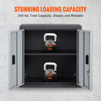 VEVOR Foldable Wall Cabinet, Metal Garage Locker Mounted 660 mm Small Tool Chest 108.8 kg Loading Capacity Adjustable Shelf Magnetic Door File for Warehouse Office Home Black