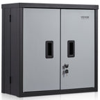 VEVOR Foldable Wall Cabinet, Metal Garage Locker Mounted 660 mm Small Tool Chest 108.8 kg Loading Capacity Adjustable Shelf Magnetic Door File for Warehouse Office Home Black