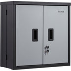 VEVOR Foldable Wall Cabinet, Metal Garage Locker Mounted 660 mm Small Tool Chest 108.8 kg Loading Capacity Adjustable Shelf Magnetic Door File for Warehouse Office Home Black