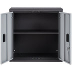 VEVOR Foldable Wall Cabinet, Metal Garage Locker Mounted 660 mm Small Tool Chest 108.8 kg Loading Capacity Adjustable Shelf Magnetic Door File for Warehouse Office Home Black