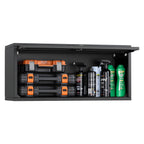 VEVOR Metal Wall Cabinet, 77W x 30.5D x 35.6H cm, Floating Garage Tool Cabinet with Up-Flip Door, 54.5 kg Load per Shelf, Fit for Garage, Basement, Kitchen, Warehouse, Assembly Required