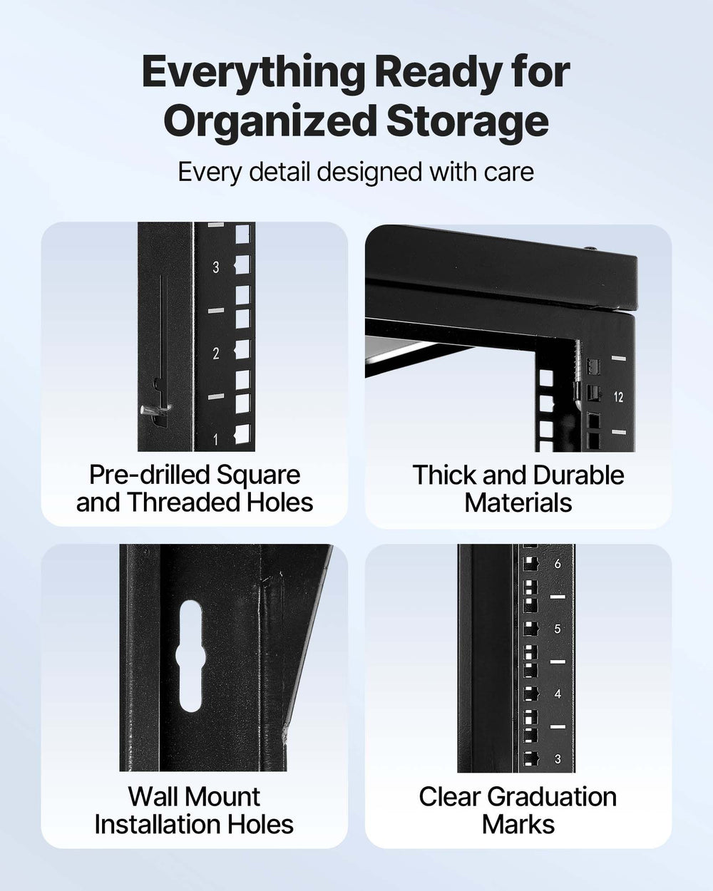 VEVOR 12U Wall Mount Server Rack, 68.04 kg Max Load Capacity, Open Frame Network Rack with 180 Degrees Gate Swing Door, Carbon Steel, Ideal for IT Network Equipment & AV Devices Computer Server, Black