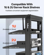 VEVOR 12U Wall Mount Server Rack, 68.04 kg Max Load Capacity, Open Frame Network Rack with 180 Degrees Gate Swing Door, Carbon Steel, Ideal for IT Network Equipment & AV Devices Computer Server, Black